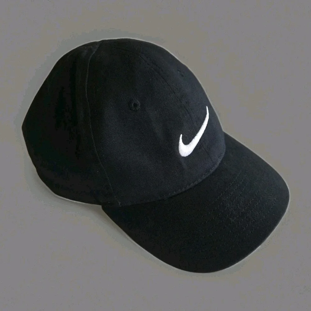 Boys Baseball Cap Nike Black Hat Kids Embroidered White Swoosh Adjustable 4-7
